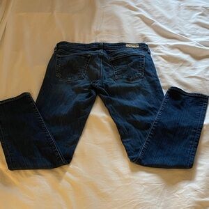 AG Adriano Goldschmied Dark Blue Low Rise 28R Slim Skinny Jeans Cigarette Leg